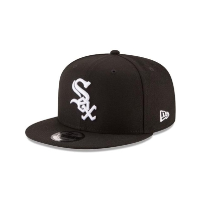 Black Chicago White Sox Hat - New Era MLB Team Color Basic 9FIFTY Snapback Caps USA9514038